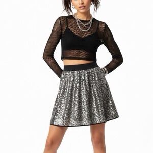 GAP Sequin Silver Mini Skirt